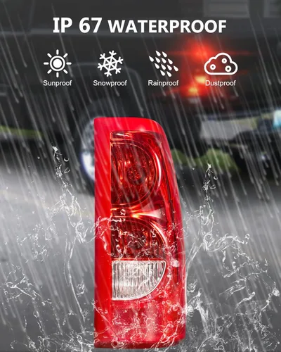 Miniatura 7 de KYBOLT Conjunto de luz trasera para Chevy Silverado 2003-2006, repuesto rojo/transparente, estilo OE, lámpara de freno trasera con bombilla y juego