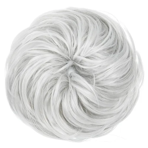 Miniatura 3 de CJL HAIR Pieza de Cabello de Moño Grande Desordenado Ondulado Rizado Coleteros Sintéticos Chignon Coleta Extensiones de Cabello Peinados Recogidos