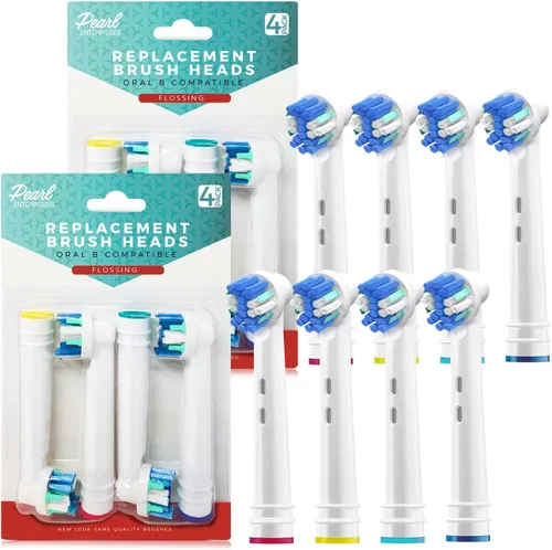Miniatura 4 de Cabezales de cepillo de repuesto compatibles con cepillos de dientes eléctricos Oral-B Braun, paquete de 16 repuestos surtidos con 8 cabezales