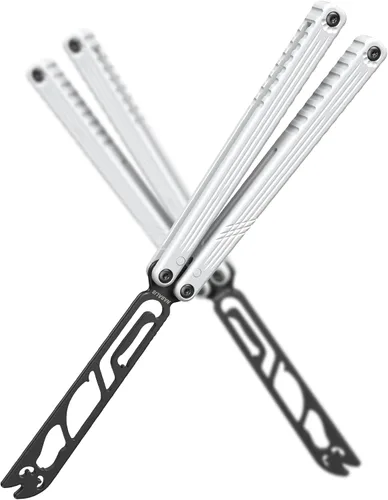Miniatura 9 de Nabalis x Seongbae — Cuchillo de mariposa Balisong Cat Trainer, diseño de canal, recubierto de teflón, aluminio 7075, ligero, equilibrado y divertido
