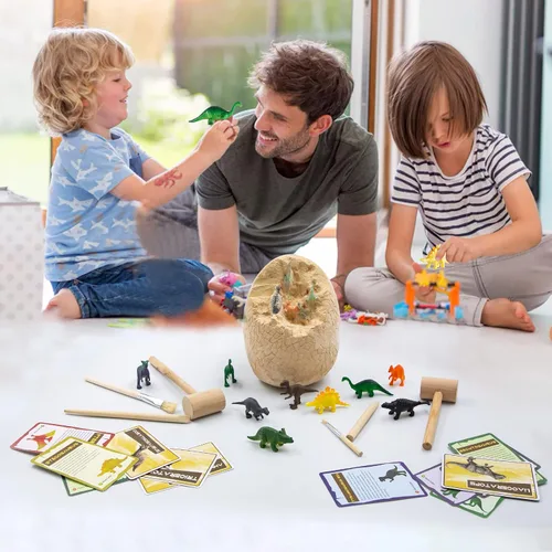 Miniatura 5 de DoDoMagxanadu Kit de excavación de huevos de dinosaurio, juguetes de huevos de dinosaurio para niños, descubre huevos jumbo, kit de excavación