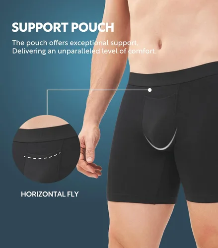 Miniatura 4 de DAVID ARCHY - Calzoncillos para hombre, estilo boxer briefs de algodón, con bolsa, ultra absorbentes, transpirables, suaves, con bragueta