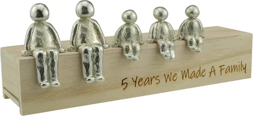 Miniatura 5 de Idea para el 5º aniversario – 5 años que hicimos un adorno de metal familiar – Elige tu combinación familiar (1 niño)