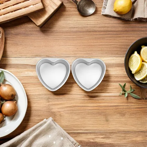 Miniatura 9 de LIFKOME Juego de mini moldes de corazón para tartas de 4.21 x 4.05 x 1.33 pulgadas, parte inferior extraíble para pasteles personales, brownies