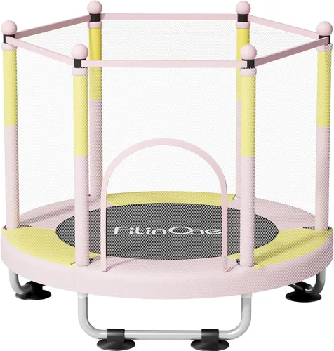 Miniatura 11 de Fitinone - Cama elástica para niños, de 5 pies, para interiores y exteriores, con malla de seguridad, regalos de cumpleaños para niños, regalos