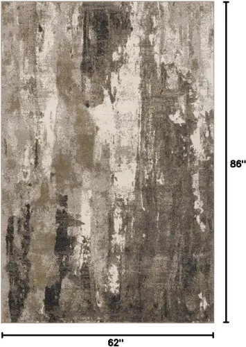 Miniatura 2 de LUXE WEAVERS Lagos Collection - Alfombra de área abstracta beige de 5 x 7 pies