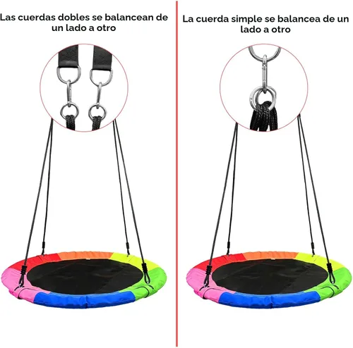 Miniatura 5 de Columpio de árbol, platillo volador de 40 pulgadas para niños, 900D Oxford impermeable, capacidad de peso de 900 libras, con correas ajustables