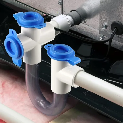 Miniatura 6 de Trampa de condensado estándar de 3/4 pulgadas con cepillo de limpieza, trampa en U de PVC para sistemas HVAC, aire acondicionado, drena eficazmente