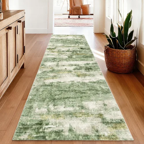Miniatura 16 de Alfombras para pasillos antideslizantes 2x8, alfombra de pasillo moderna lavable para entrada, alfombra de piso suave resistente a manchas para Gris