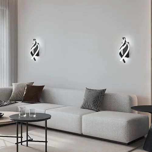 Miniatura 6 de DELIPOP Apliques de pared, aplique de pared LED moderno en espiral, 21 W, 6500 K, luz blanca fría de pared para interiores, lámpara de pared LED