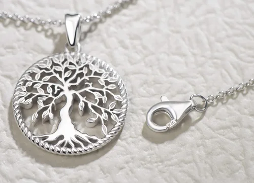 Miniatura 5 de AGVANA Collar con colgante de árbol de la vida de plata de ley 925 para mujer, joyería delicada, collar de árbol familiar, regalo de aniversario
