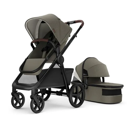 Miniatura 19 de Mompush cochecito estándar de tamaño completo, plegable en un solo paso, asiento con orientación delantera o trasera para niños, cesta de fácil Negro