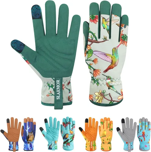 Miniatura 11 de Guantes de jardín de cuero para mujer, guantes de trabajo a prueba de espinas para desmalezar, cavar, plantar, podar guantes de jardín