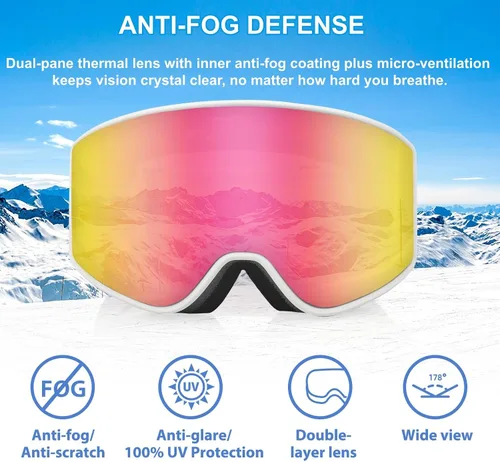 Miniatura 2 de EXP VISION Gafas de Esquí/Snowboard Parent-child Gafas de Nieve Sobre Gafas para Hombres, Mujeres, Adolescentes y Niños Gafas de esquí para adultos