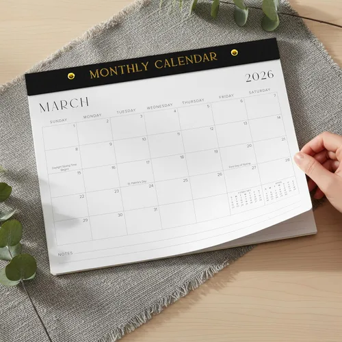 Miniatura 2 de Calendario de escritorio estético 2026-2027, desde enero de 2026 hasta julio de 2027, calendario minimalista de escritorio de oficina o pared