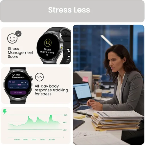 Miniatura 3 de Reloj inteligente de salud para mujeres y hombres, reloj de seguimiento de actividad física con pantalla de 1.43 pulgadas con frecuencia cardíaca