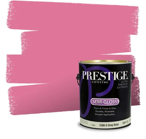 Miniatura 677 de Prestige Paints Pintura exterior e imprimación en uno, 1 galón, plano, coincidencia comparable de Valspar* Amber Rose*