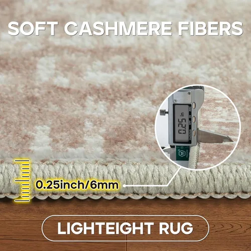 Miniatura 6 de Alfombra lavable de 4 x 6 pies para sala de estar, alfombra grande moderna para comedor y dormitorio, antideslizante, pelo bajo, 4 x 6 pulgadas