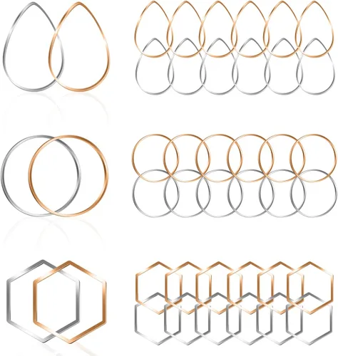 Miniatura 8 de Aros de Cuentas para Pendientes para Hacer Joyas, FANMAOUS Hallazgos de Pendientes Aros Dijes de Pendientes Marco Colgante de Bisel Abierto