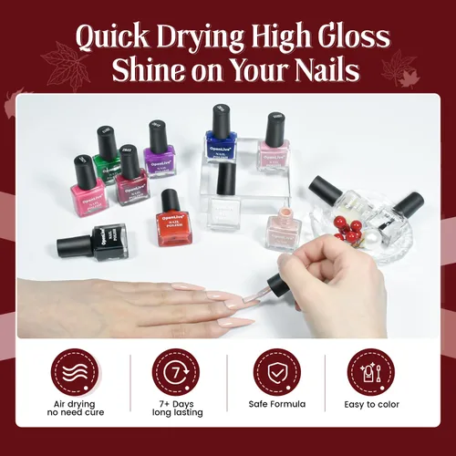 Miniatura 4 de OpenLive Juego de 12 esmaltes de uñas con combinación de 10 colores, 2 capas base y superior, esmalte de uñas de secado rápido de larga duración