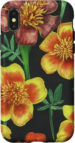 Miniatura 5 de iPhone 15 Marigolds Yellow Orange Spring Flower Pattern Case
