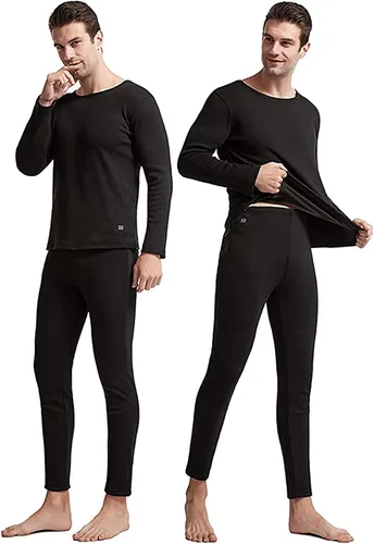 Miniatura 2 de TRUNYAQI Conjunto de ropa interior térmica térmica eléctrica para hombre, ropa interior deportiva de invierno al aire libre con batería