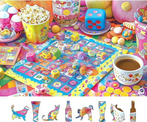 Miniatura 16 de Rompecabezas de animales de 1000 piezas para adultos, escena de la vida silvestre con elefantes, león, tigre, jirafas, flamencos, rompecabezas