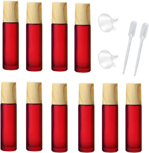 Miniatura 7 de 10 botellas de aceites esenciales de vidrio esmerilado, botellas de rodillo de masaje recargables de 0.3 onzas líquidas, botellas de perfume