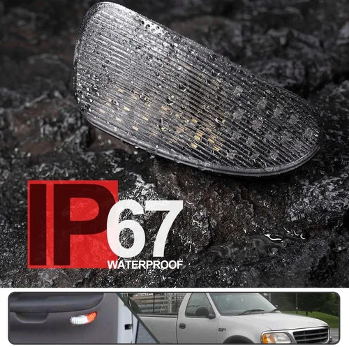 Miniatura 9 de 2 luces LED F150 para puerta de cortesía para Ford F150 1997-2003, F150 SVT Lightning 1999-2002, F250 Light Duty 1997-1999 LED rojo y blanco