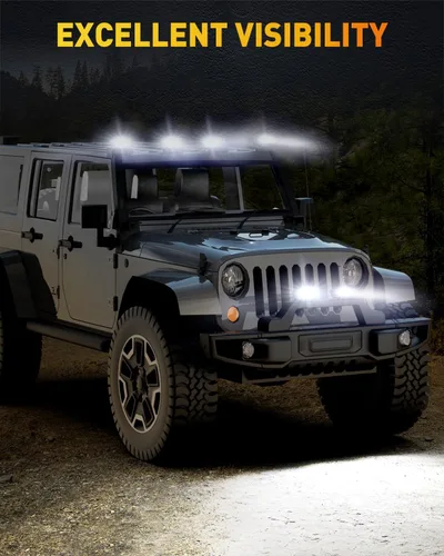 Miniatura 8 de Barra de luz LED NAOEVO de 6 pulgadas, 50 W, 4000 lm, luces antiniebla LED, combo de haz de luz de punto y de inundación para camiones, coches
