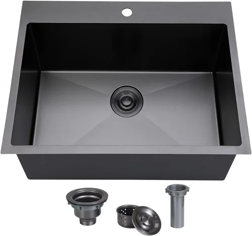Miniatura 13 de SHACO Fregadero de barra de 15 x 15 pulgadas, fregadero de cocina pequeño de acero inoxidable de 15 pulgadas, fregadero de cocina pequeño de un solo
