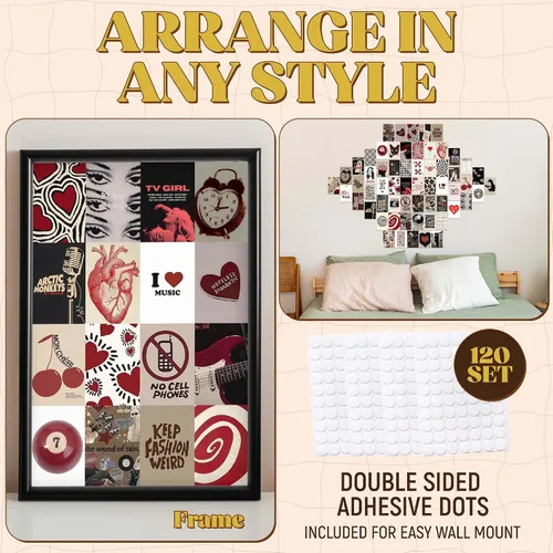 Miniatura 4 de 60 piezas de decoración para habitación de chica urbana, carteles grunge Coquette y2k de los 2000, arte de pared de música retro para dormitorio