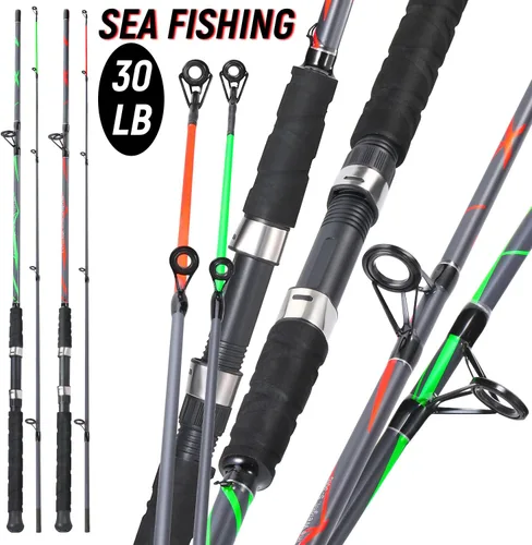 Miniatura 2 de Sougayilang - Cañas de pescar giratorias, poste de pesca de compuesto de carbono y vidrio fuerte con guías de línea de acero inoxidable para bagres