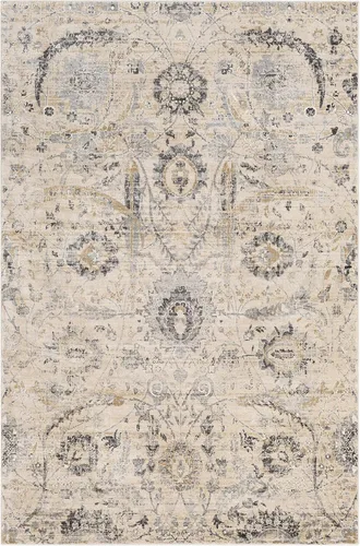 Miniatura 12 de Hauteloom Obsidian - Alfombra tradicional de damasco, estilo bohemio, vintage, tradicional, estilo granja, con medallones florales para sala de Beige