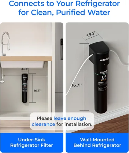Miniatura 4 de Waterdrop 15UC-UF - Filtro de agua en línea de 0.01 μm para refrigerador, 2 años, filtro de agua en línea para máquina de hielo, ideal para máquina
