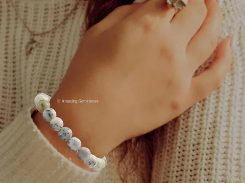 Miniatura 556 de Amazing Gemstone Pulsera de cristal para mujeres y hombres, pulsera de cristal curativo de protección, pulsera elástica con cuentas de piedras