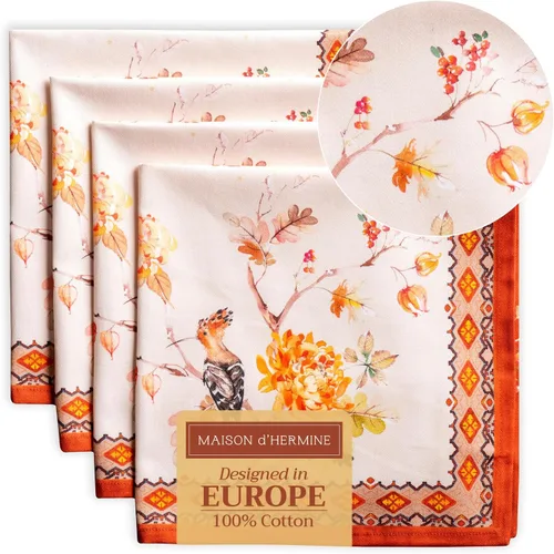 Miniatura 133 de Maison d' Hermine Happy Florals - Juego de 4 servilletas 100% algodón suave y cómodo perfectas para cenas familiares, bodas, fiestas de cóctel, 063