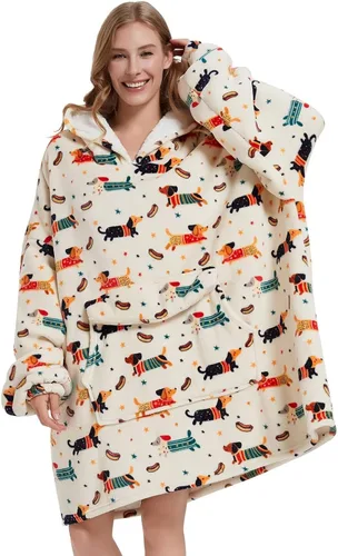 Miniatura 21 de Fiosnow Sudaderas con capucha de pizza y papas fritas para mujeres y hombres, sudaderas con capucha de tamaño grande para adultos, manta portátil