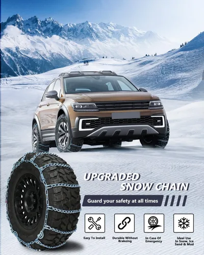 Miniatura 6 de SCITOO QG2228CAM Cadenas de nieve para automóviles, camionetas y SUV, cadena universal de tracción de emergencia para neumáticos, cadenas