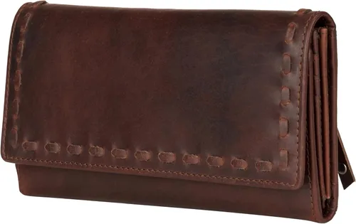 Miniatura 2 de Lady Conceal Cartera de piel con cordones RFID Hope, Coñac, Cartera triple