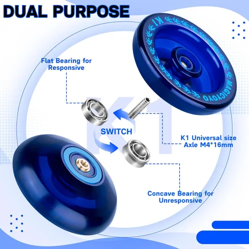 Miniatura 3 de Magicyoyo - YoYo K1-Plus con bolsa Yoyo + 3 cuerdas y guante Yo-Yo de regalo, K1 Responsive nueva versión, Azul