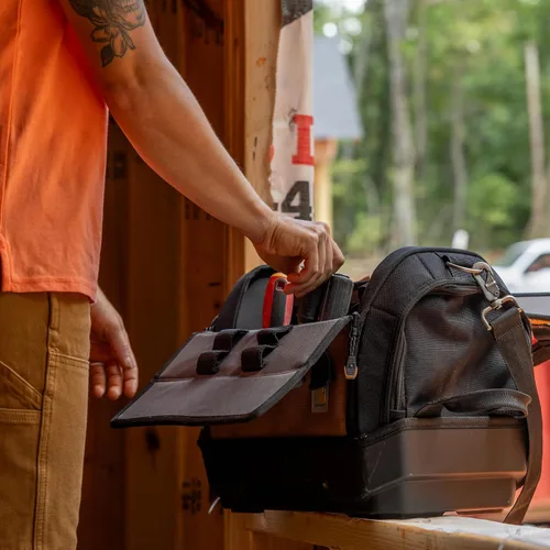 Miniatura 9 de Carhartt Bolsa de herramientas para hombre con correas de hombro ajustables, duradera, resistente al agua, organizador de herramientas mediano