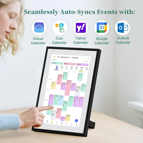 Miniatura 2 de Calendario digital inteligente, pantalla táctil inteligente HD de 10.1" (25.7 cm), calendario electrónico interactivo para el hogar, planificador