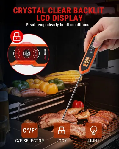 Miniatura 4 de ThermoPro TP15H - Termómetro de alimentos resistente al agua de lectura instantánea para cocinar, sonda de termómetro de carne digital