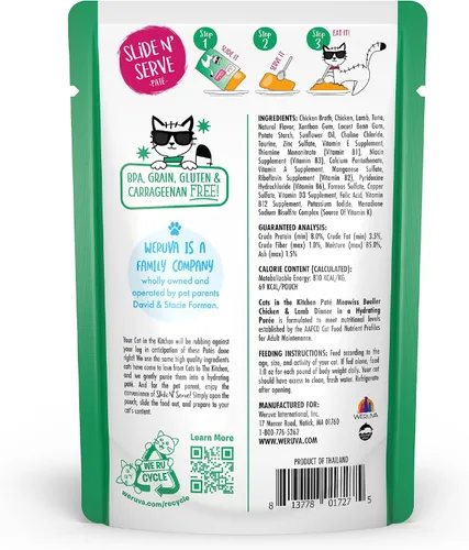 Miniatura 2 de Weruva Cats in The Kitchen Slide N' Serve - Bolsas de comida húmeda natural para gatos, sin granos, Meowiss Bueller, bolsa de 3 onzas (paquete de 12)