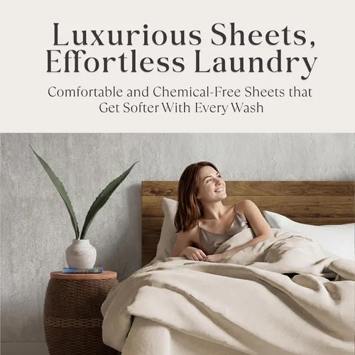 Miniatura 4 de Delilah Home Juego de sábanas de 300 hilos 100 % algodón orgánico, verificado por GOTS y Vegan.org, ropa de cama de satén de 300 hilos,
