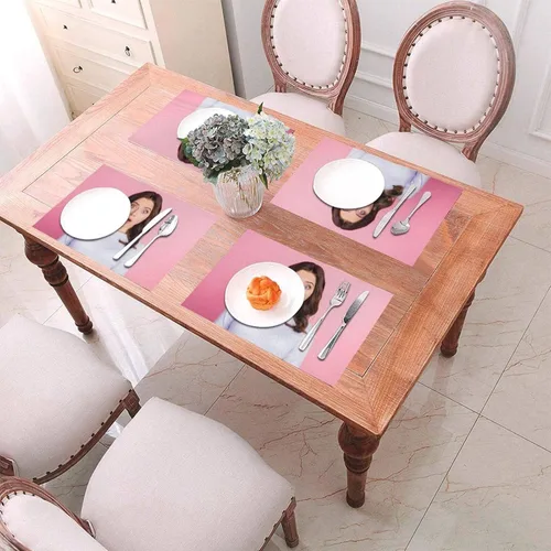 Miniatura 6 de Manteles individuales personalizados, añade tu nombre, foto, texto, tapete para mesa de niños, lavable, resistente al calor, para mesa de cocina
