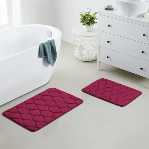 Miniatura 30 de Yafa Home Fashion 1 alfombra de baño de 17 x 24 pulgadas, espuma viscoelástica, absorbente de agua y antideslizante, color negro