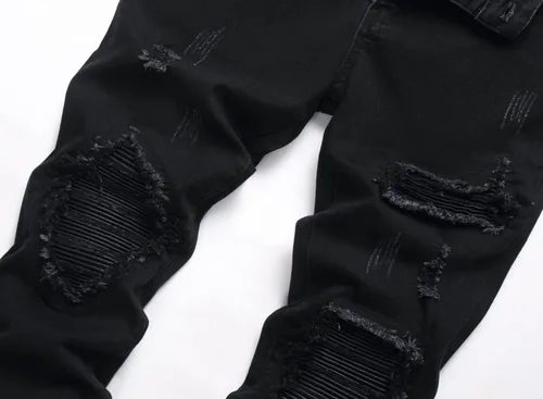 Miniatura 8 de AITITIA Jeans elásticos rasgados de ajuste regular para hombre