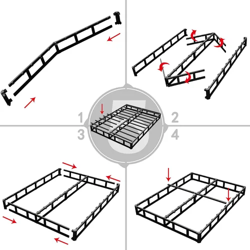 Miniatura 6 de XINXINYAN Base de resorte de tamaño king de 9 pulgadas, base de colchón resistente, juego de resorte de caja robusto de tamaño king solo